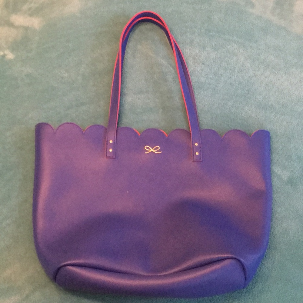 Royal blue and pink tote